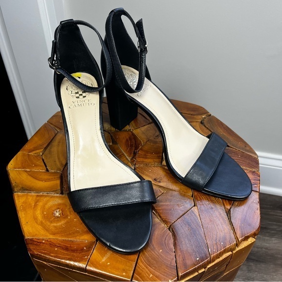 Vince Camuto Shoes - Vince Camuto Women's Sz 9 Monessa Black Leather Block Heels